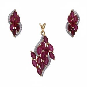 Conjunto de Colgante de Rubí Marquesa de Alta Gama, Joyería Fina Hecha a Mano con Rubí Marquesa Atemporal para Eventos Formales y Vestimenta de Noche - Product Image 1