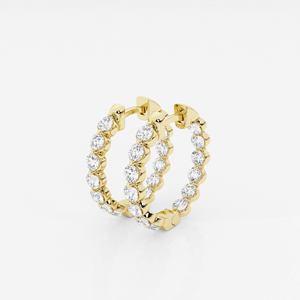 Pendientes de Aro Flotantes de Oro de 14K con Diamante Cultivado en Laboratorio de Corte Redondo, Joyería Elegante con Diamantes - Product Image 4