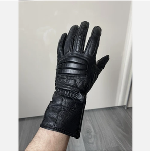 Guantes largos de dedo completo para motocicleta Cuero completo con protección dura para nudillos - Product Image 1