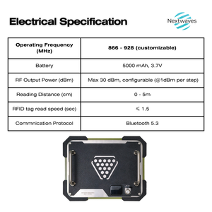 Escáner Portátil Nextwaves Hyperion UHF RFID de 860 MHz a 960 MHz, Fabricado en Vietnam, para Inventario y Seguimiento de Stock en Tiempo Real - Product Image 3