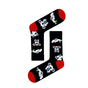 Unisex Adult Multi-Colored Koala Patterned Weaving Homewear Medium Silhouette Type 1 Wash Ankle <b>Socks</b> - Product Image 1