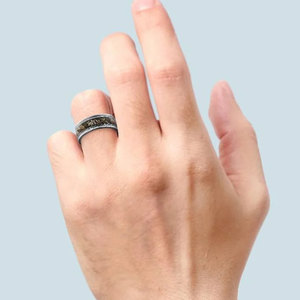 Anillo de Boda de Lujo de Acero Inoxidable Grabado a Mano Personalizado para Hombre, Diseño Único, Moderno, Envío Directo, Gran Venta, Compromiso - Product Image 4