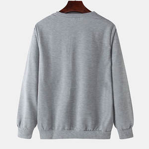 Pull d'hiver de haute qualité brodé en coton teint uni/mélange de bambou Sweat Blended Blended Crewneck Custom OEM Disponible - Product Image 2