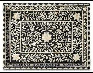 MUEBLES CON INCRUSTACIONES DE HUESO TRADICIÓN ARTESANÍA tradición personalizada y Floral Mesita de noche Gabinete Incrustaciones de hueso Sala de estar DE LA India - Product Image 6