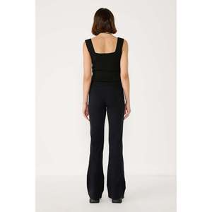 Pantalon évasé décontracté en coton avec taille élastique sécurisée, taille haute, jambe large, respirant et léger, design froissé coloré - Product Image 6