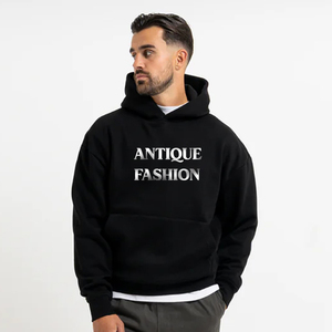 Sweat-shirt pour homme en gros, imprimé, nouveau sweat-shirt noir, 100% coton, pull à capuche, marque personnalisée, sweat-shirt lourd par Antique Fashion - Product Image 2