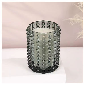 Bocaux à bougies en verre à pois pour la décoration de la maison, le style de table et l'éclairage d'ambiance décoratif - Product Image 2