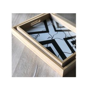 ชุดถาดเสิร์ฟอาหารร้านอาหารและโรงแรม 2 ชิ้นพร้อมที่จับตัดถาดตกแต่งขนาดใหญ่สําหรับการขายร้อน - Product Image 1