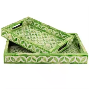 Plateau de service élégant en os et résine plateaux de service en incrustation d'os fabriqués avec de l'os naturel de haute qualité à un prix très bon marché - Product Image 3