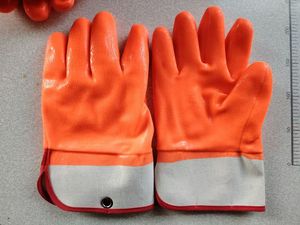 Gants industriels en PVC enduit anti-statique, résistants aux produits chimiques, imperméables, résistants à l'huile, avec manchette de sécurité, ignifuges, sans latex, couleur orange - Product Image 6