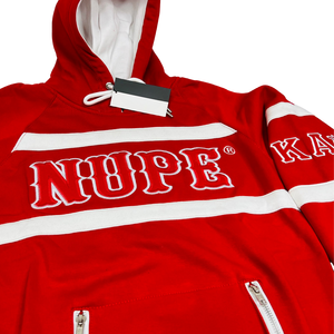 Kappa Alpha Psi Nupe Striped <b>Hoodie</b> Red and White Premium Fleece Greek Letter Fraternity Pullover - Product Image 6