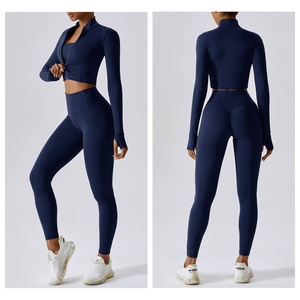 Ensembles soutien-gorge et pantalon de yoga de sport croisés dans le dos fabricant de vêtements de sport personnalisés ensemble de sport de yoga pour femme - Product Image 6