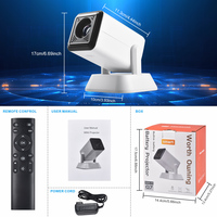 Projecteur portable Salange Q7 4K 180 °   Projecteur mobile WIFI réglable pour la maison et l'extérieur, avec fonction de mise en miroir d'écran