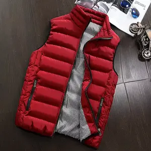 Chaleco acolchado de invierno para hombre de alta calidad con cuello levantado cremallera completa logotipo personalizado cálido con capucha a prueba de viento tela de poliéster a la venta - Product Image 4