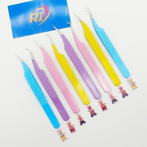 Pinces à cils en acier inoxydable de haute précision, anti-magnétiques, anti-statiques, pour cils classiques et volumineux, pinces à cils personnalisées - Product Image 2