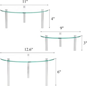 Support à gâteau moderne en verre transparent Support à dessert élégant et minimaliste idéal pour les gâteaux, les cupcakes et les pâtisseries Événements spéciaux VENTE CHAUDE - Product Image 6