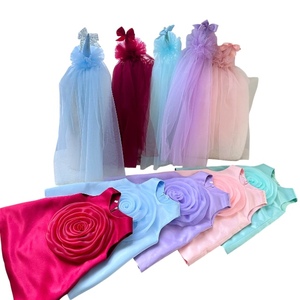 Vestido crepé de satén de alta calidad con decoración de encaje Lazo de princesa Tamaño grande para la temporada de verano Niñas bebés Hecho en Vietnam OEM ODM - Product Image 1