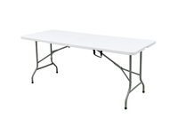 Table pliante d'extérieur carrée de 6 pieds, table de fête, table pliante en plastique, vente chaude