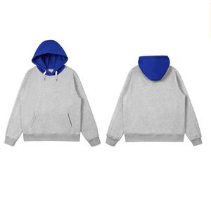 เสื้อกันหนาวขนแกะมีฮู้ดสำหรับผู้ชาย,เสื้อกันหนาวแฟชั่นมีฮู้ดแบบสวมหัวลายบล็อกสีแนวสตรีทพรีเมี่ยม - Product Image 6