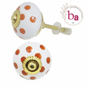 Venta caliente lunares naranjas perillas de cerámica blanca cajón versátil manija del Gabinete armario cocina tocador dormitorio sala de estar - Product Image 1