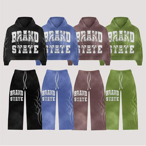 Chándales Deportivos con Capucha para Hombre, Venta Caliente, Logotipo Personalizado, Alta Calidad, 100% Algodón Orgánico, Estampado con Pedrería - Product Image 4