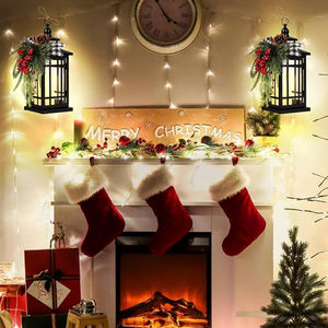 Nueva llegada atractiva decoración navideña para el hogar linterna de Metal portavelas linterna colgante negra para proveedores mayoristas - Product Image 2