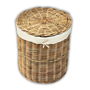 CESTA DE RATÁN TEJIDA Premium con tapa y forro de algodón Ideal para organizar y almacenar organizador de lavandería decoración del hogar - Product Image 1