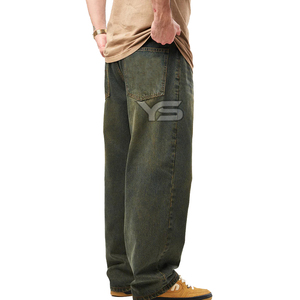 Pantalones vaqueros de mezclilla rectos informales de cintura media, pantalones vaqueros transpirables de Color sólido, suministro ODM para todas las estaciones, invierno, primavera, verano, oscuro - Product Image 2