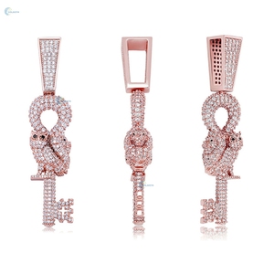 Collar de Plata de Ley 925 con Colgante de Búho con Llave, Diseño Hip Hop, Estilo Iced Out, para Hombre - Product Image 6