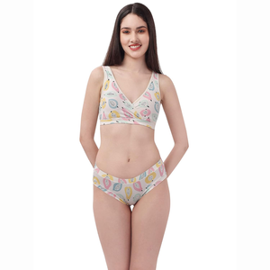 Wholesale Cheap Price Women's <b>Sexy</b> Seamless Bra Brief <b>Set</b> Customized Design Breathable Printed Embroidery High-quality - Product Image 1