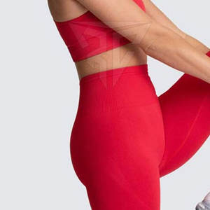 ชุดโยคะเล่นกีฬา XXL ของผู้หญิง-ถุงน่องแบบไร้รอยต่อระบายอากาศได้ดีมีความยืดหยุ่นสูงแบบลำลองดีไซน์แบบสองชิ้นพร้อมโลโก้ที่กำหนดเอง - Product Image 4