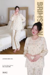 Conjunto de Pijama para Mujeres Embarazadas, Ropa de Maternidad para Verano/Otoño, Estampado para Dormir y Descansar, Trajes de Lactancia B682 - Product Image 5