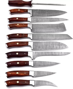 ชุดมีดเชฟมืออาชีพทำมือ5ชิ้นทำด้วยมือทำจากเหล็กคาร์บอน - Product Image 4