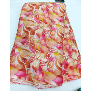 Tissu en Chiffon Imprimé avec Broderie de Séquence pour Robe, Blouse et Kaftan - Product Image 1