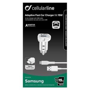 Kit de Cargador Rápido Adaptativo USB Tipo-C de 15W, Adaptador de Batería con Mosquetón Plateado y Blanco para Carga Rápida y Conveniente CBRSMKIT15WTYCW - Product Image 2