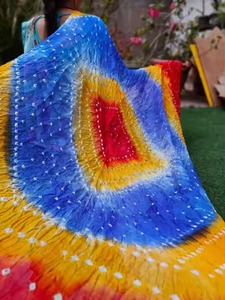 Silk Women Bandhani Dupatta Tie Dye <b>Scarf</b> Multicolor <b>Indian</b> Chunri Stole for Weddings Partie Gift Stylish Casual Wear Wholesale - Product Image 4