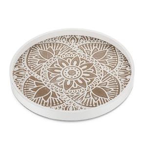 Plateau de service rustique blanchi à la chaux avec élégance fermière et utilisation pratique pour les repas décontractés ou la mise en scène à la maison - Product Image 5