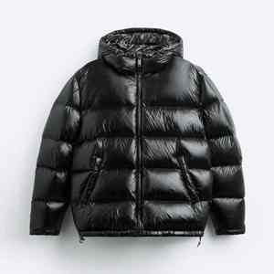 Chaqueta de Plumón de Invierno para Hombre de Alta Calidad, Manga Larga, Cuello Alto, Secado Rápido, Transpirable, Informal, Opciones Personalizables, Frente - Product Image 1