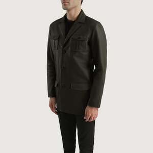 Ray Cutler <b>Green</b> <b>Leather</b> <b>Blazer</b> - Product Image 2