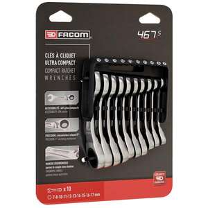 Jeu de clés à cliquet compactes Facom de 10 pièces - Product Image 2