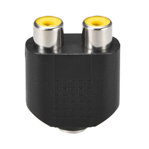 3.5毫米母至2 RCA母连接器分离器适配器音频连接器MP3 MP4播放器家用立体声外部扬声器 - Product Image 3