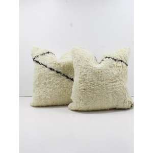 Funda de Almohada Marroquí Hecha a Mano, Funda de Cojín Tradicional Bereber, Cojín Decorativo Boho para Sofá, Almohada Decorativa de Algodón para el Hogar - Product Image 1