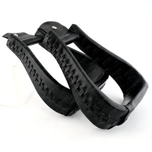 Estribos en forma de campana de cuero personalizados Equipo de equitación occidental clásico para saltar Sillín occidental Estribo Par Estilo campana antideslizante - Product Image 6