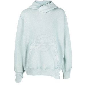 Sudadera con Capucha para Hombre, Lavado Ácido, Directo de Fábrica 2025, Logotipo Personalizado, Algodón/Poliéster Sólido, Transpirable para Invierno, Tinte Liso - Product Image 1