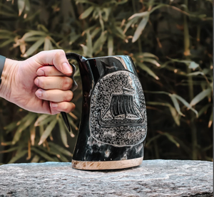 Handcarved Gifts for Him Viking Drinking <b>Mugs</b>, Anniversary Gift, Husband Gifts, Couples Gift, Christmas Gifts - Product Image 1