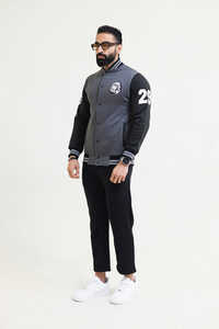 Nouveau design de veste universitaire en charbon de bois pour hommes col côtelé fermeture à boutons Letterman College Baseball Bomber Varsity Jacket - Product Image 6