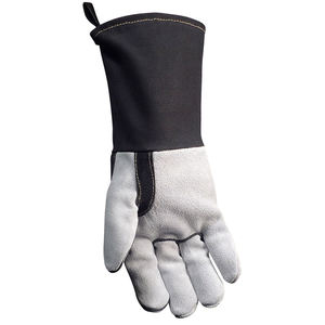 ถุงมือเชื่อมหนังแพะสีดำถุงมือเชื่อม2025ดีไซน์ใหม่ล่าสุด - Product Image 6