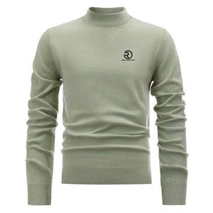 High Quality 400GSM Knitwear Manufacturer Custom Autumn Winter <b>Turtleneck</b> Long Sleeved Wool Pullover Knit <b>Sweater</b> <b>Men</b> - Product Image 1