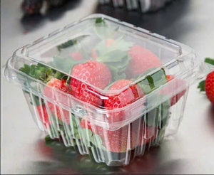 Nuevo Estilo 2026, Gran Descuento, Contenedor de Plástico para Frutas y Verduras, Cajas de Empaque con Tapa Plegable Tipo Concha, Material PET - Product Image 3