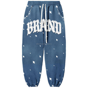 Casual Gym Workout Track Pants Comfortable <b>Slim</b> <b>Fit</b> Tapered Sweatpants With Zipper Pockets <b>Jogger</b> washed <b>men's</b> pants - Product Image 1